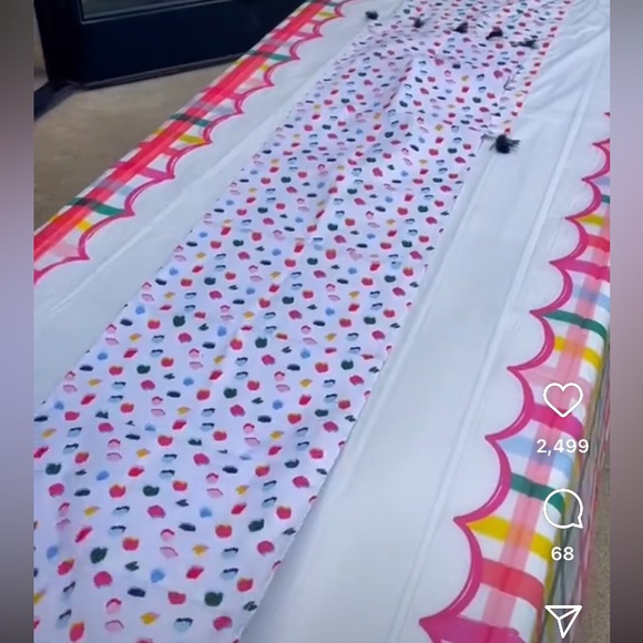 Packed Party Fringe Table Runner From The 2022 Patio Party Collection - Picture 5 of 9